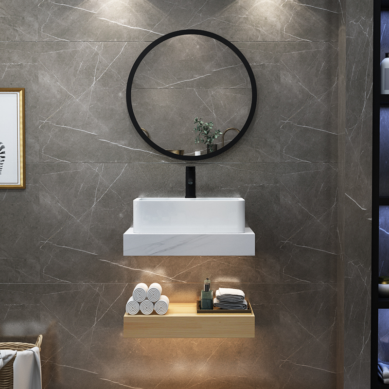 北欧浴室柜组合现代简约大理石卫生间小户型洗脸洗手台Z盆柜洗漱