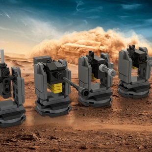 绝地潜兵周边迫击炮积木哨兵装备机械战斗炮小颗粒拼装玩具礼物男