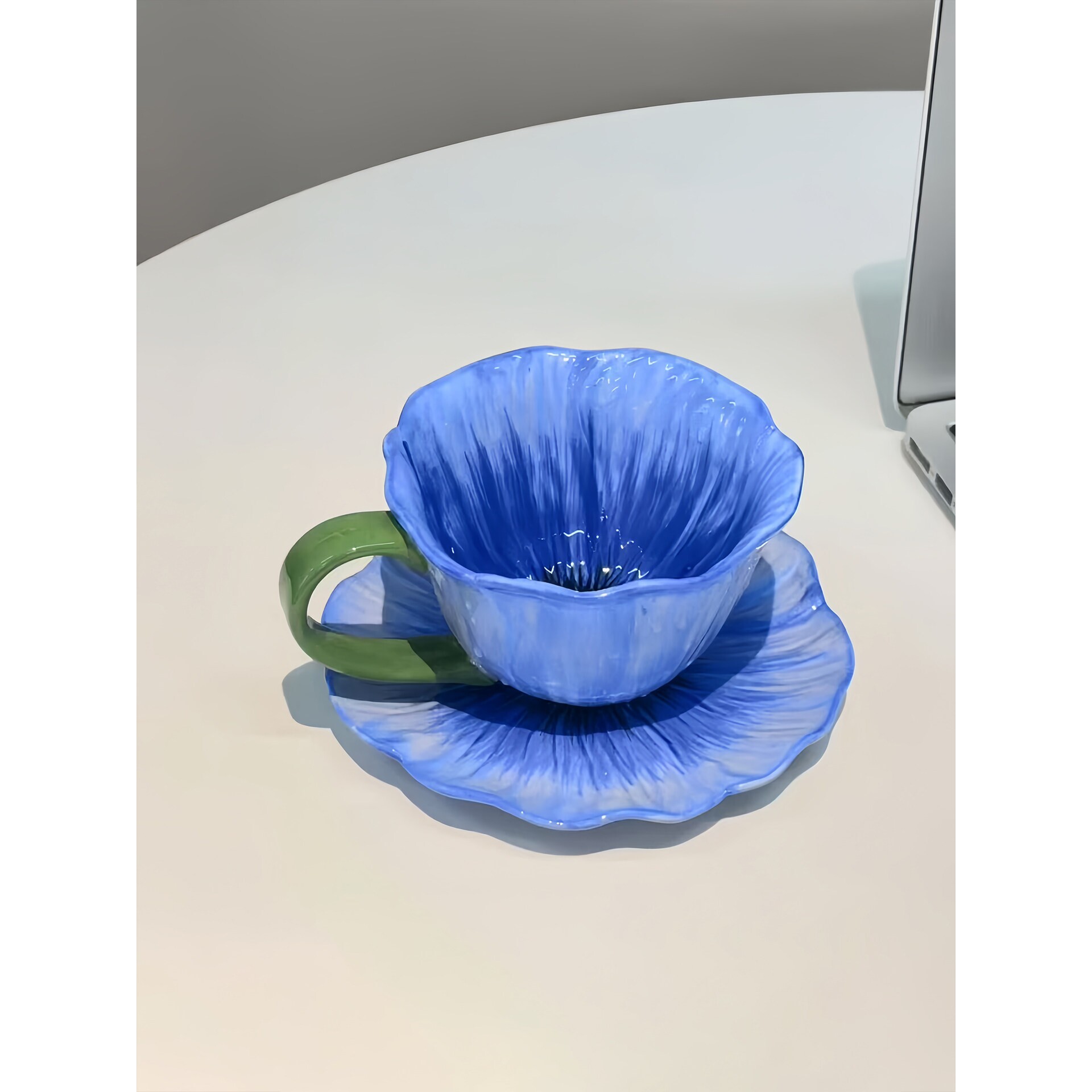 花朵咖啡杯陶瓷女士个人专用精致釉下彩马克杯高颜值杯碟套装新款