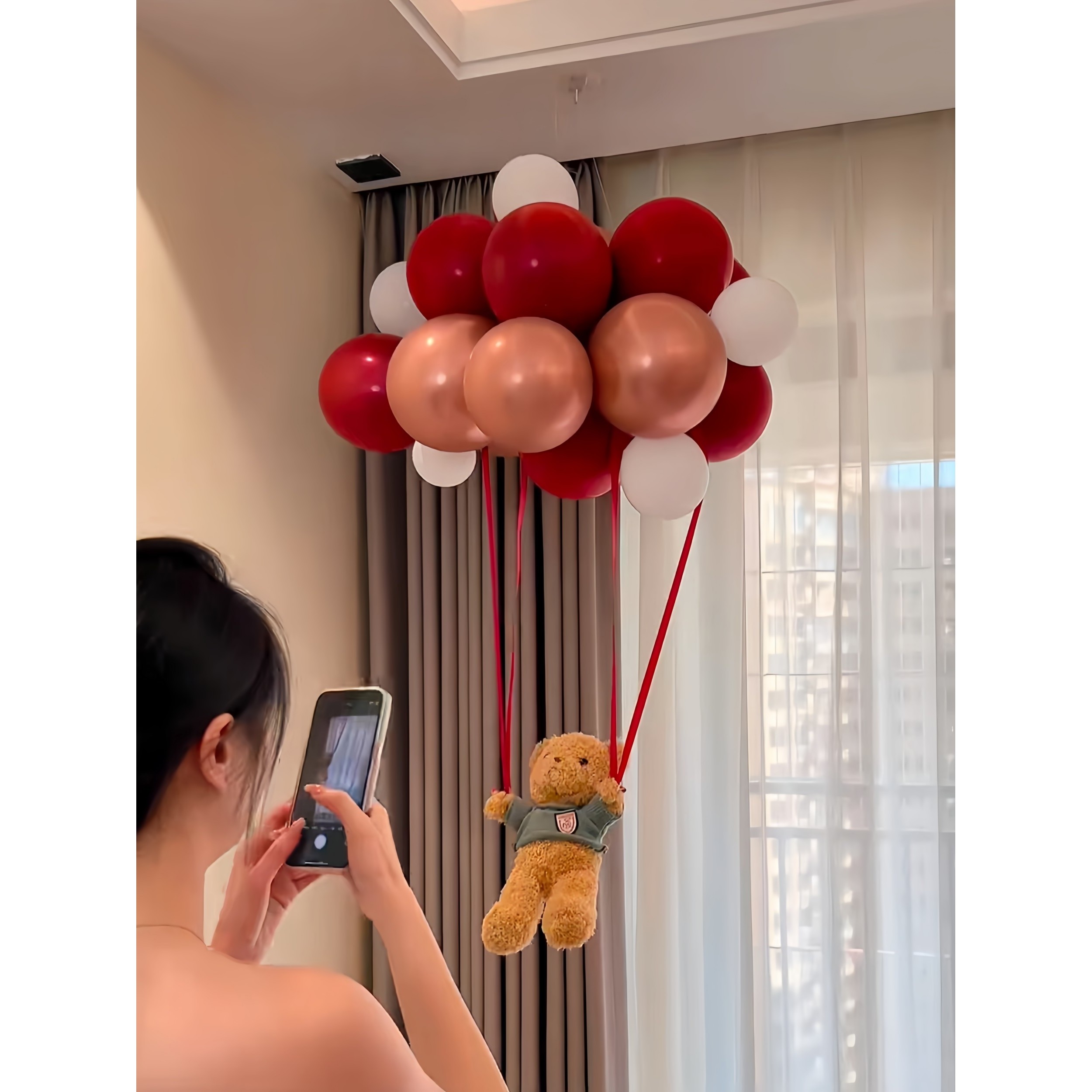 婚房小熊飘空气球结婚婚房氛围感布置男方女方客厅卧室场景装饰品,节庆用品/礼品,婚庆公仔,淘宝优惠券,粉丝福利购,淘宝优惠卷