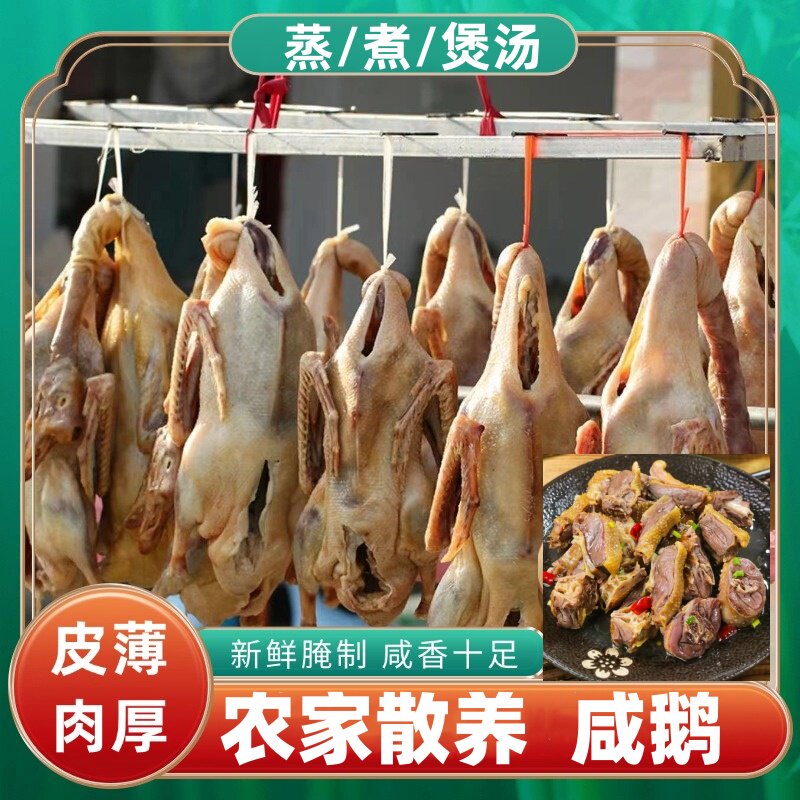 老鹅咸鹅土特产农家腌制散养鹅阳光晾晒风干带翅带爪整只5斤以上