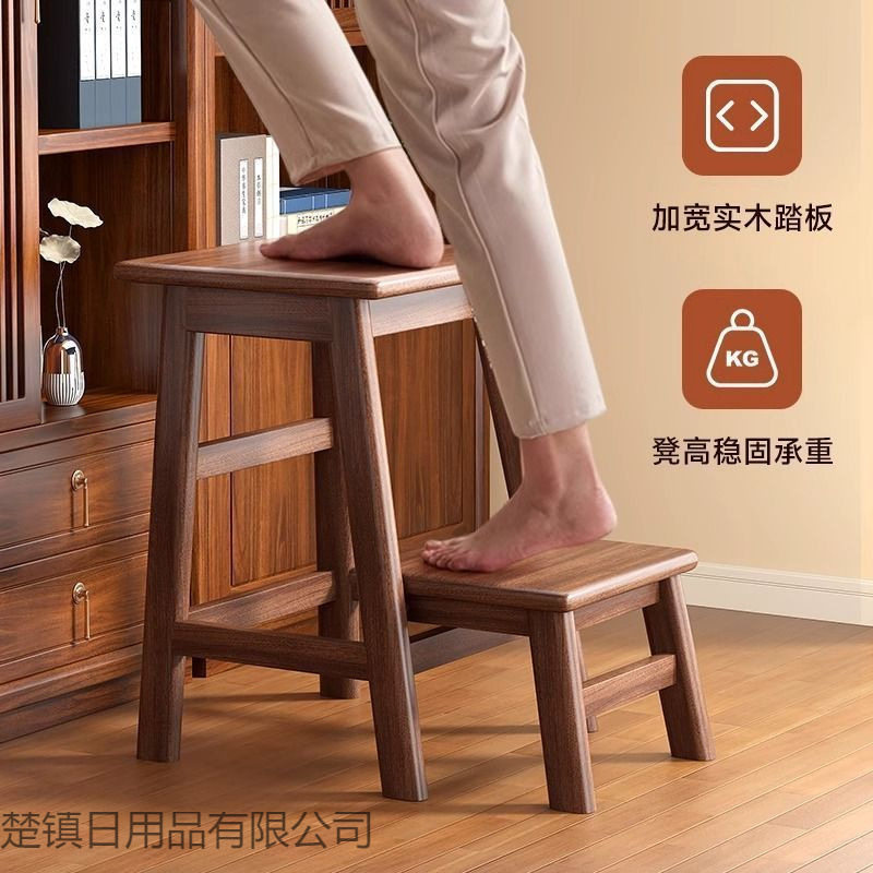 梯凳纯实木家用人字梯加厚椅两用登高楼梯小梯子置物架折叠梯小型