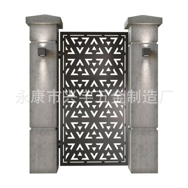 CNC切割板镂空金属花园门 别墅隔离栏艺术景观装饰围栏