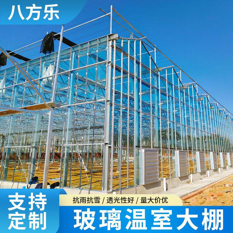 玻璃温室大棚暖棚蔬菜瓜果种植农业观光可配遮阳网智能骨架育苗棚