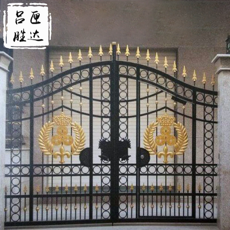 厂家供应庭院铁艺防护门 小区雕花镂空铁艺大门 别墅庭院铁艺大门