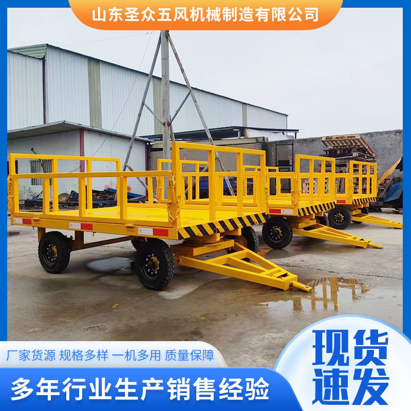 周转托运平板拖车10拖车货物平板平板车重型场内运输吨货物01