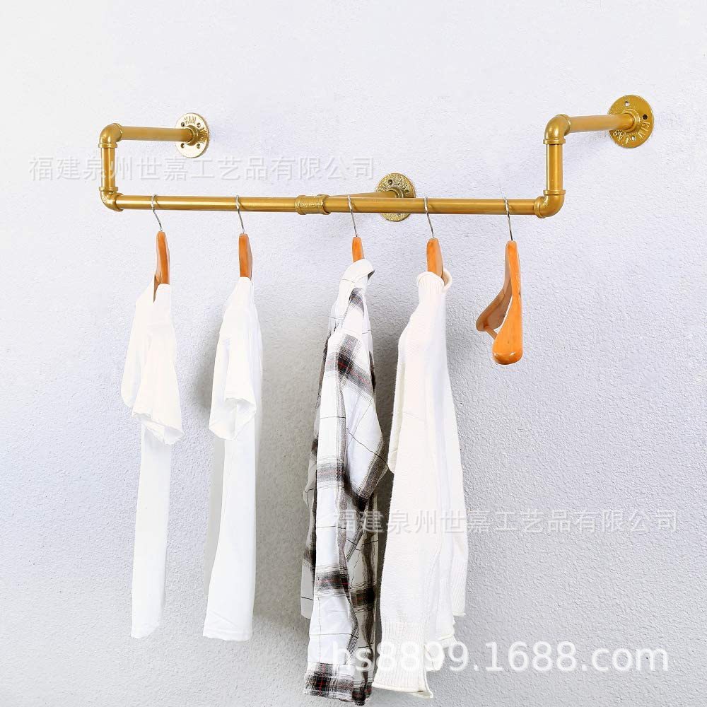 工业管衣架壁挂式衣架工业服装架管衣架挂衣衣柜杆