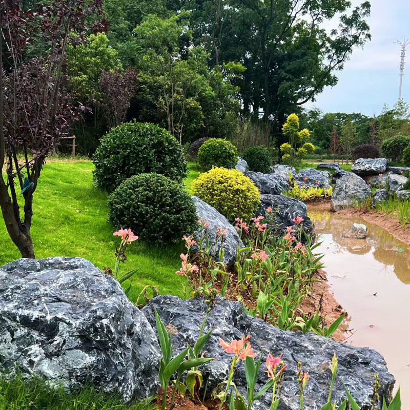 黑山石景观石批发大型园林假山石天然造景观赏置石庭院