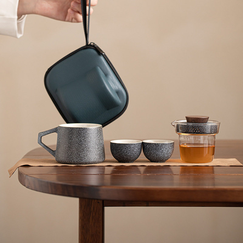 便携式茶咖旅行茶具套装陶瓷快客杯个人专用功夫户外旅游露营泡茶