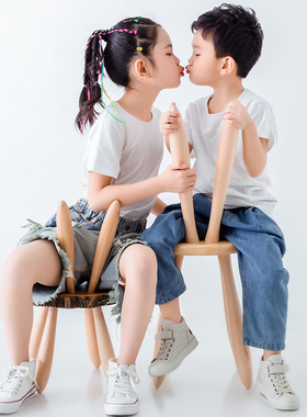 创意木头小板凳儿童可爱坐凳实木换鞋矮凳卡通兔子凳田园风格摆件