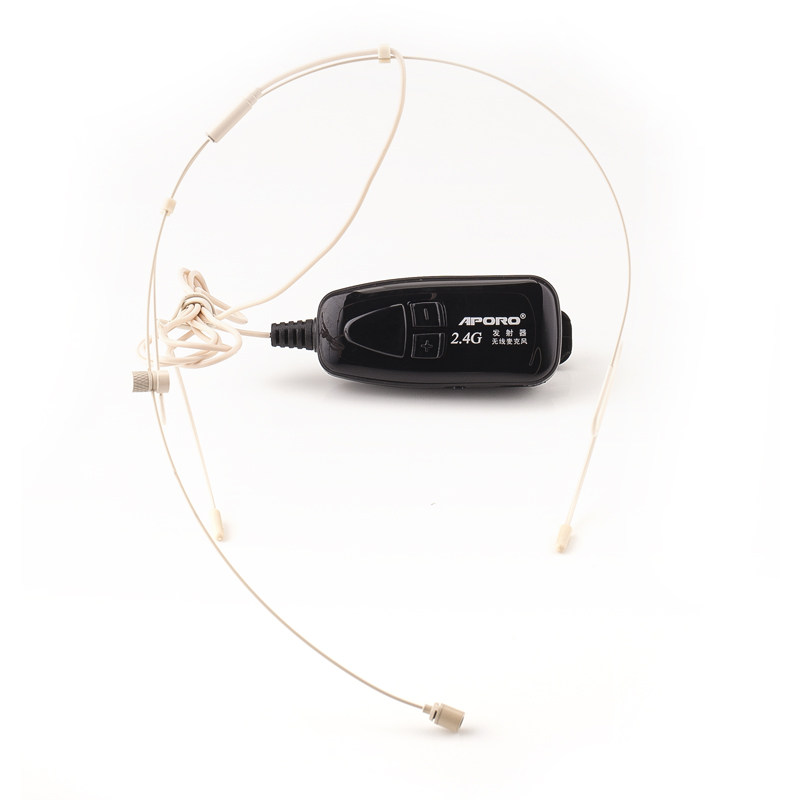 APORO 2.4G无线麦克风 头戴式 领夹式 发射器接收器 话筒耳麦配件