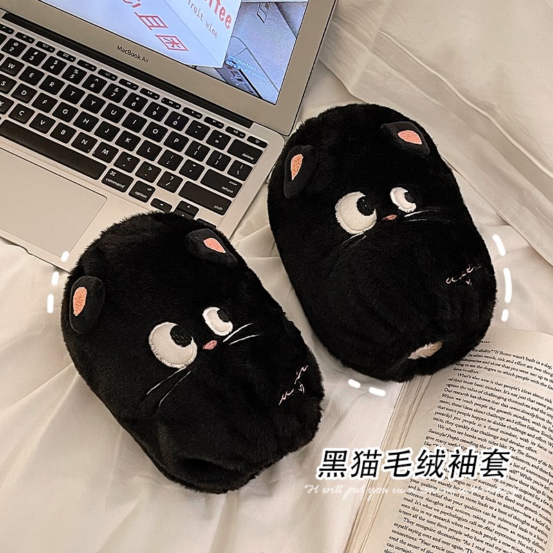 可爱小狗袖套手臂套短款女防脏办公室工作袖头秋冬季2024新款护袖
