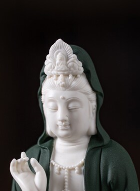 陶瓷佛像释迦牟尼佛地藏王观音婆娑三圣像新中式禅意家居桌面摆件