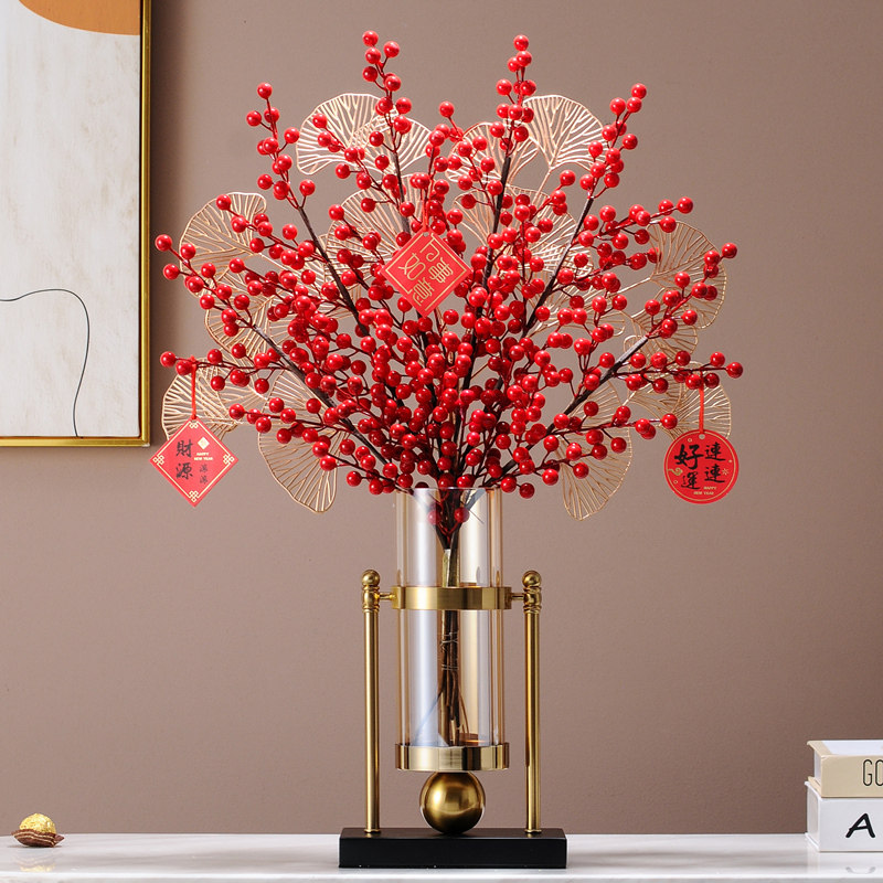 轻奢玻璃花瓶电视柜摆件创意客厅乔迁新居之喜元宵装饰品桌面摆设,家居饰品,装饰摆件,淘宝优惠券,粉丝福利购,淘宝优惠卷