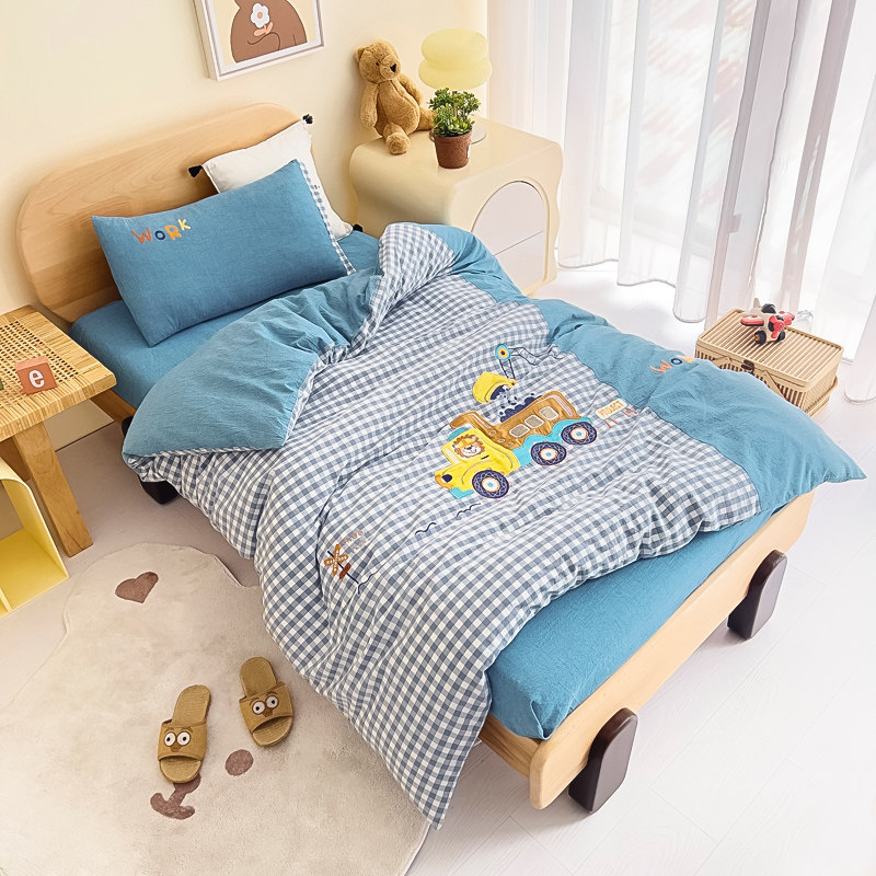 A类纯棉幼儿园被子三件套全棉儿童宝宝被套床褥子六七件套入园夏