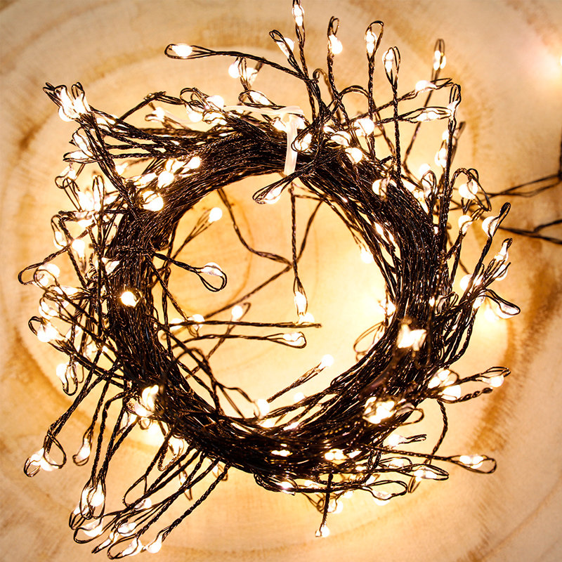 圣诞节装饰品鞭炮灯led串灯小灯泡星星灯串闪烁满天星圣诞树灯带