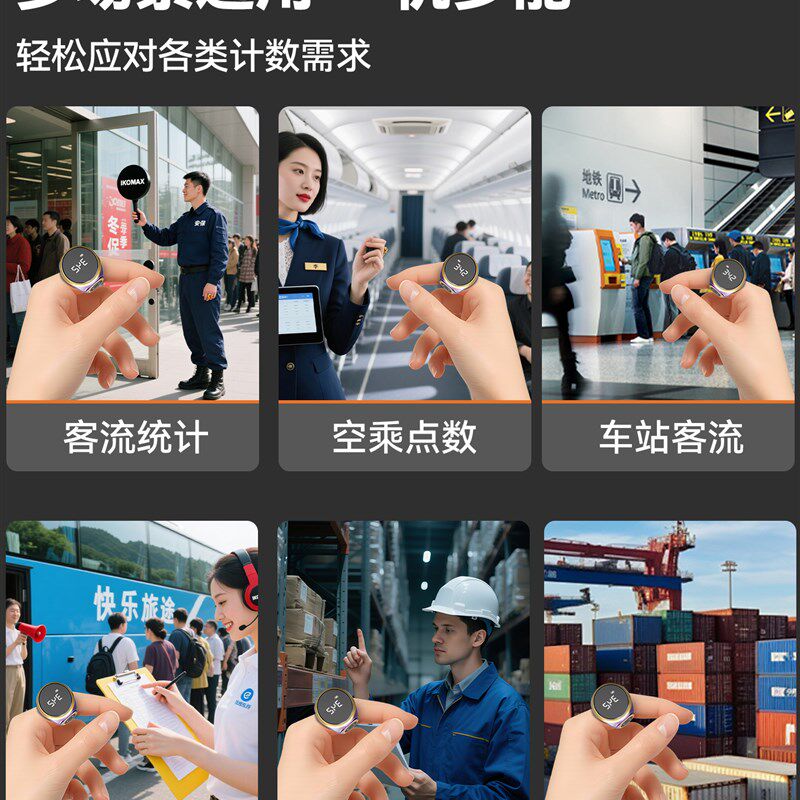 计数器手按电子数显点数器手指计数器戒指指环数客器人流记数神器