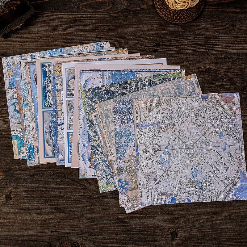 复古北极南极16张素材纸diy手帐儿童相册创意拼贴装饰机关背景纸,文具电教/文化用品/商务用品,贴纸/立体贴纸,淘宝优惠券,粉丝福利购,淘宝优惠卷