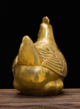 包邮 吉祥纯铜母鸡金蛋铜鸡招财进宝摆件 家居摆设饰品