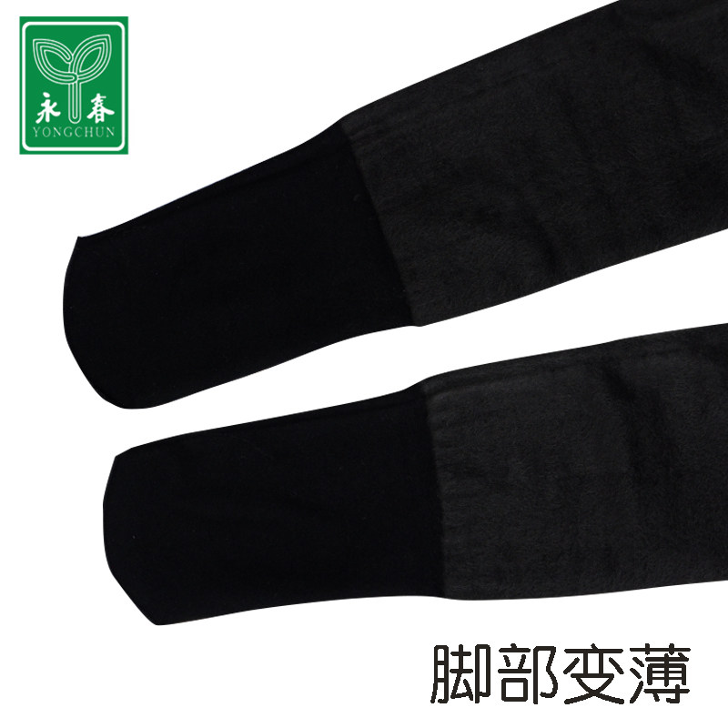永春加绒加厚秋冬丝袜两色假高筒长筒连裤袜拼接半截过膝上肤下黑