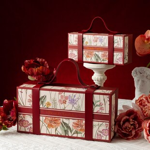 伴手礼盒法式花园礼物盒结婚喜糖盒伴娘伴手礼空盒生日手提包装盒