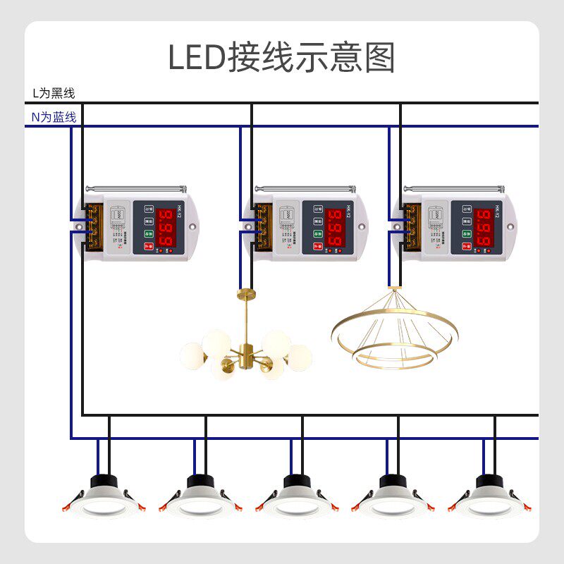 无线遥控一拖多路智能灯具遥控开关380V水泵电机遥控开关多路可选