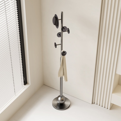 衣帽架金属挂衣架落地卧室不锈钢简约单杆式客厅家用高颜值衣服架