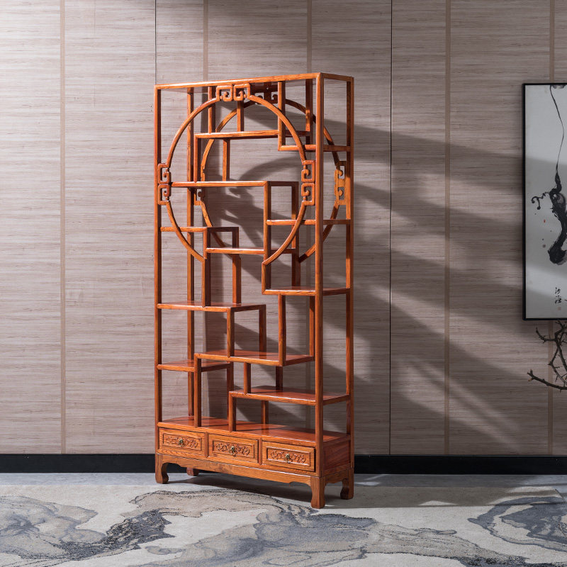博古架实木中式多宝阁 展示柜茶叶柜置物架摆件茶架玄关柜隔断柜
