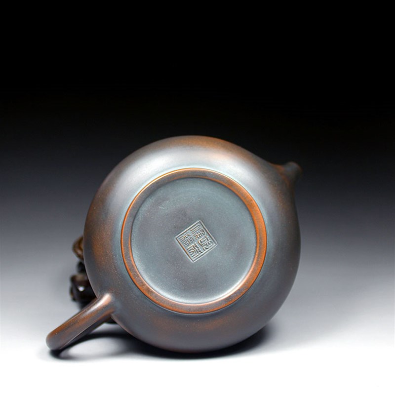 贵妃球孔出水钦州坭兴陶茶壶龙凤浮雕名家全手工窑变紫泥泡茶壶