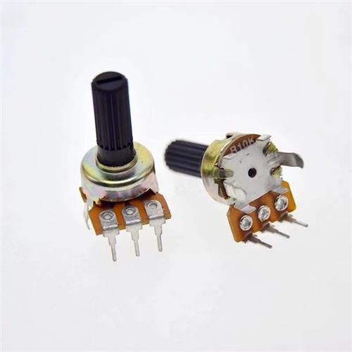 121型电位器B10K单联B50K立式3脚 梅花轴音响音量调节开关 柄16mm