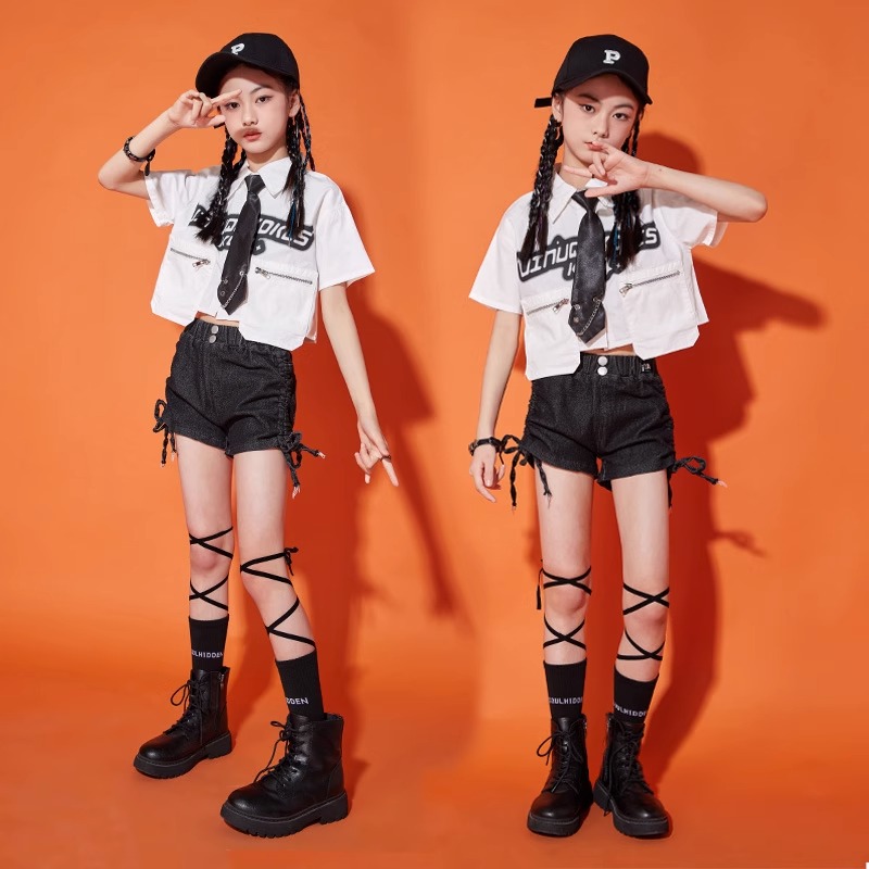 爵士舞服装女孩潮酷炸街嘻哈hiphop演出服幼儿模特舞台走秀表演服