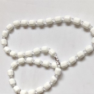 托玛琳白色角水晶项链罗麦珠款锗石电气石派石远红外负离子手链