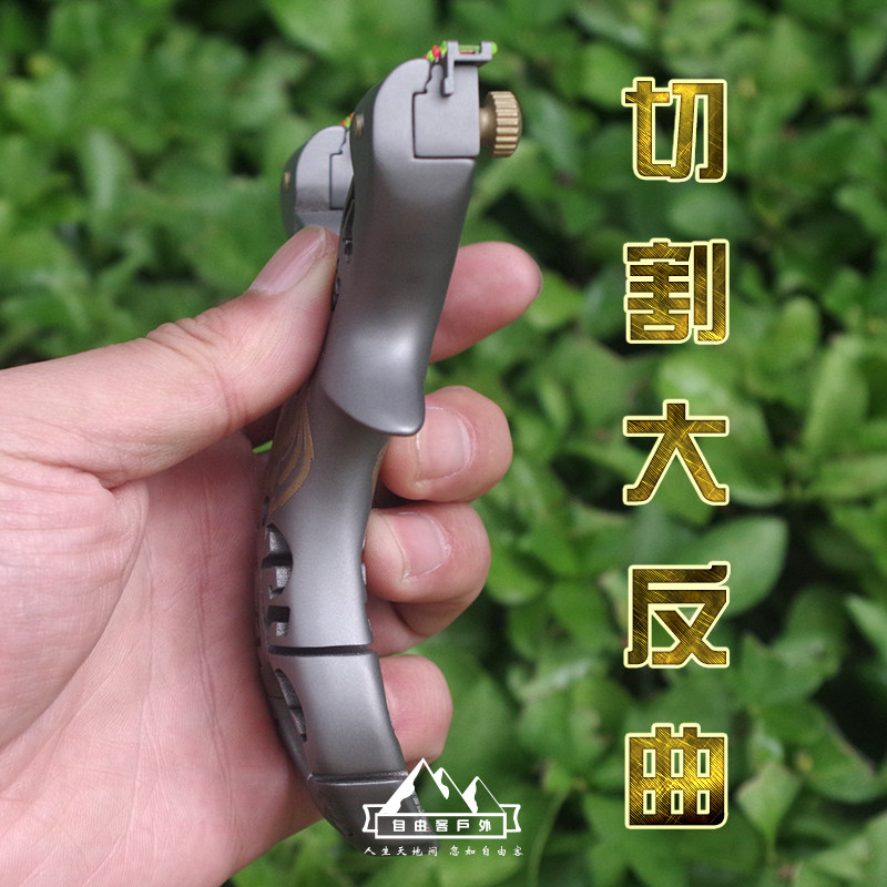 极速钛合金tc21免绑夹片扁皮弹弓数控线切割大反曲竞技扁皮弓高端