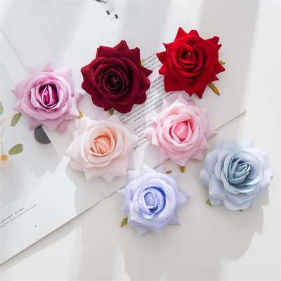 Simulation flannel corner rose flower 8cm rose head accesso