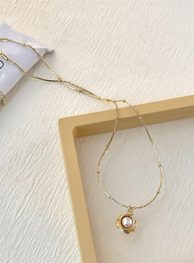 设计感缠绕天然珍珠项炼女 小众轻奢吊坠锁骨链 情人节礼物