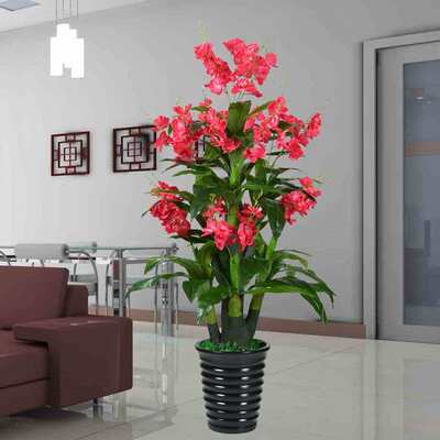 仿真绿植假花蝴蝶兰鸿运当头盆栽植物大型客厅室内装饰塑料花盆景
