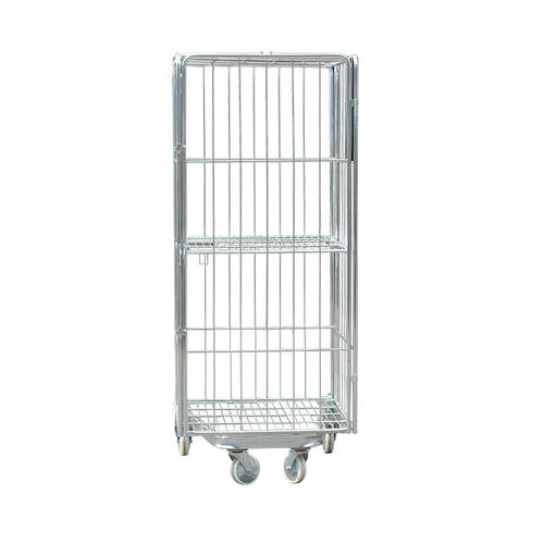 仓储物流台车网格折叠物流推车移动布衣笼车工具车载物台车周转车