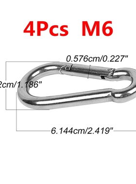 New M6 M8 Stainless Steel Carabiner Spring Link Hook Carabin