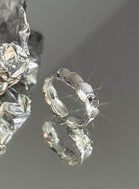 戒指女鱼鳞圆片戒指食指配饰小众设计尾戒2022年潮