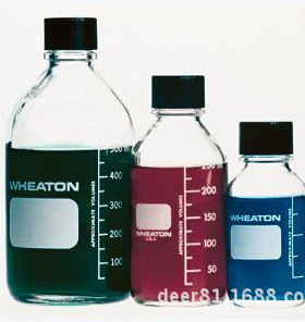 惠顿Wheaton W219759无色透明带刻度培养基瓶 500mL  带橡胶盖