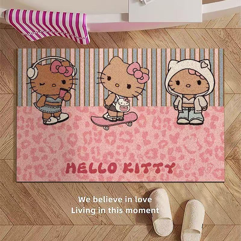 卡通凯蒂猫浴室地垫硅藻泥吸水防滑速干卫生间厕所玄关地毯脚垫