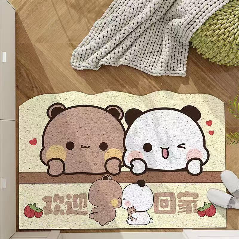 卡通一二布布入户地垫耐磨蹭土丝圈脚垫玄关过道进门口除尘脚垫