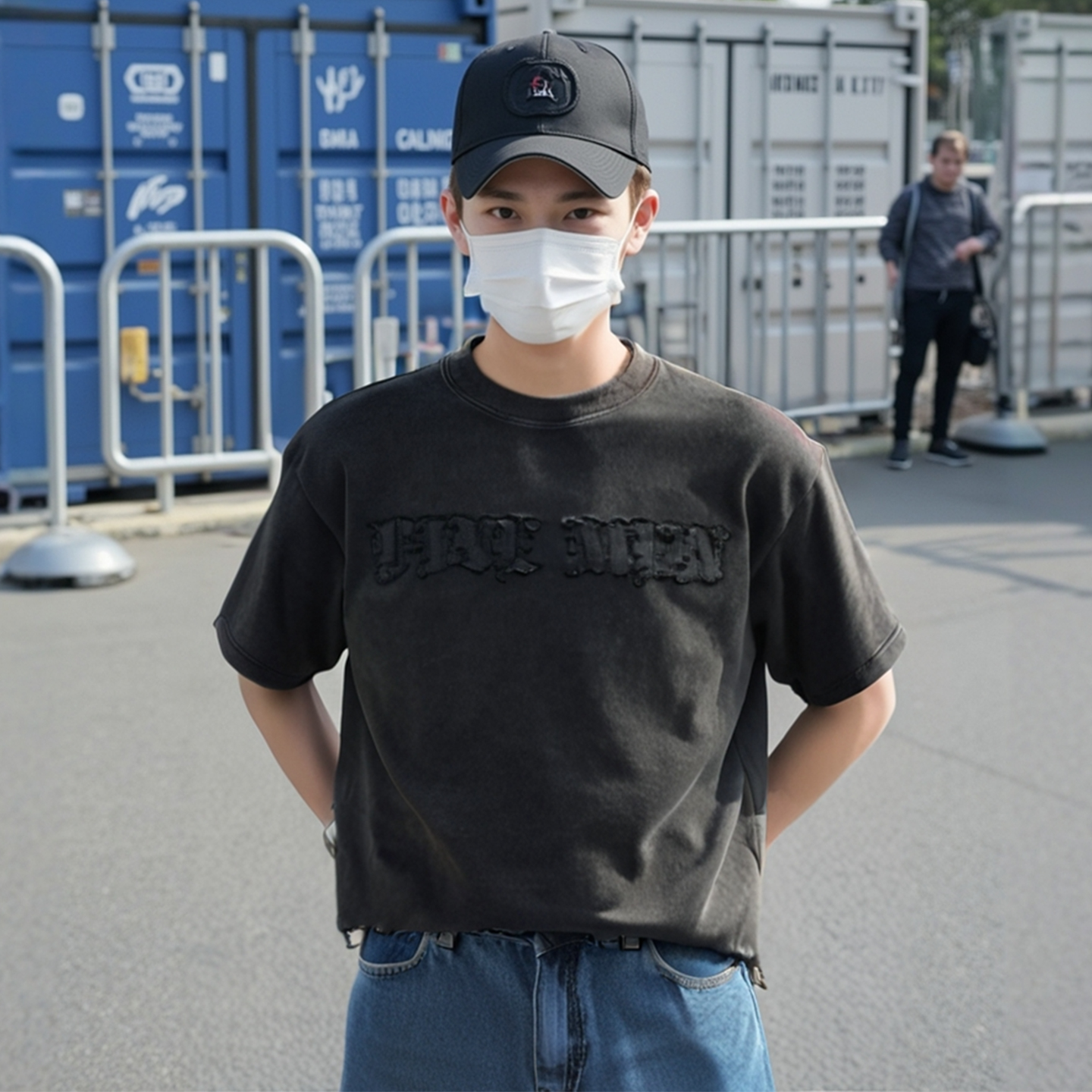痞帅vintage风短袖t恤男宽松短款