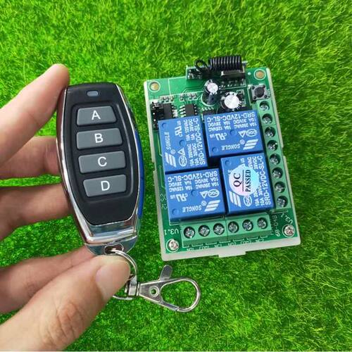 12V -24V4路 车灯喇叭 车尾板大货车灯具电动门开关+J027-4遥控
