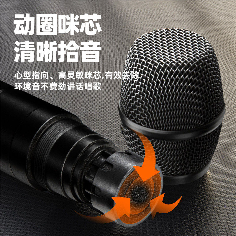 无线麦克风话筒一拖二舞台会议主持家用K歌一拖四耳麦领夹手持式