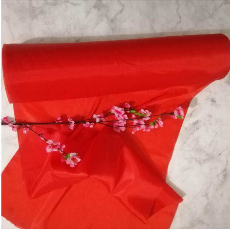 红绸布整卷60米婚庆吊顶大红花布料揭幕大红绸布彩带喜事舞台装饰
