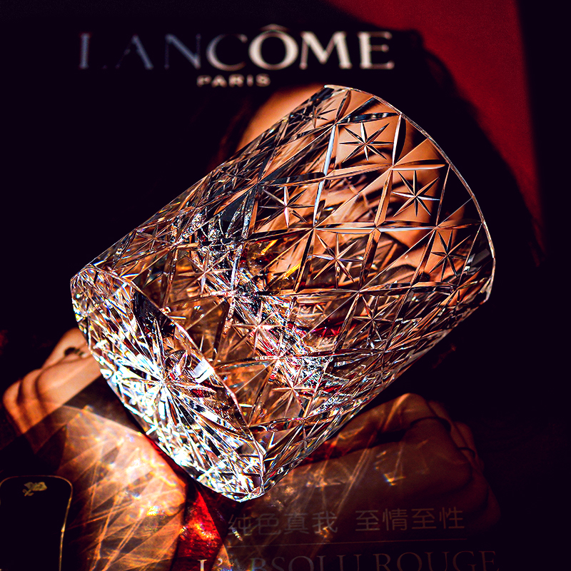 星辰威士忌酒杯K9无铅水晶杯轻奢高端洋酒杯手工江户切子杯礼盒装