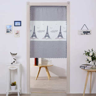 布料门口门帘帘子布艺半帘隔断帘客厅挂子布帘赠送屏风卧室厨房家