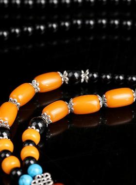 项链毛衣风款链民族复古长百搭配饰挂件佛珠女吊坠男女蜜蜡水滴仿