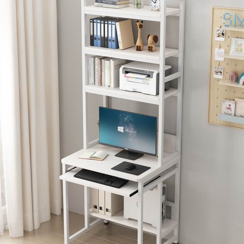 小户型电脑桌台式家用单人小型书桌书架一体卧室学生小尺寸迷你枱